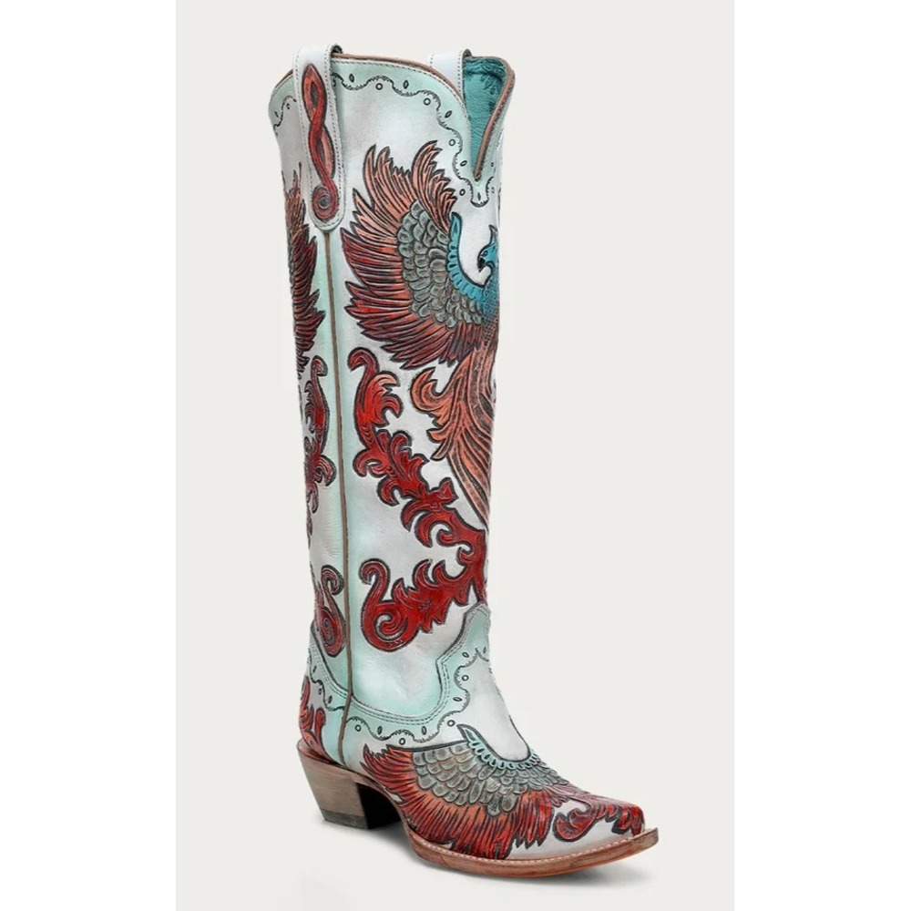 Corral® (Women's 8.5 M) Hand Painted Fire Phoenix™ Tall Top Western Boot - $700
